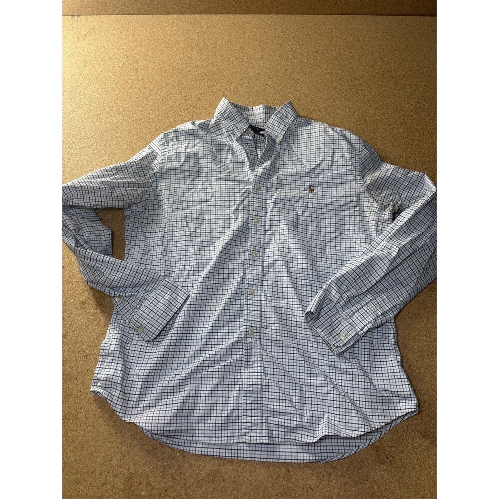 Polo Ralph Lauren Mens XL Slim Fit Stretch Oxford White Flesh Pony Shirt